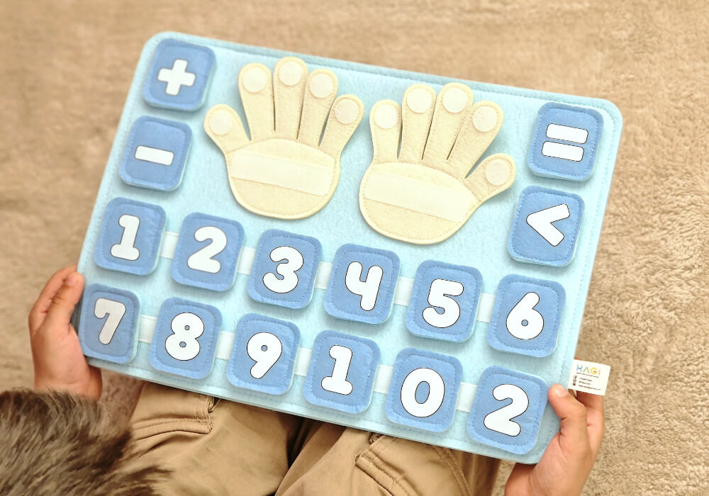 Smart Fingers Board – A Montessori Toy for First Math Skills blue